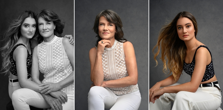 Mother And Daughter In Same Outfits Posing On Studio Hugging Stock Photo,  Picture and Royalty Free Image. Image 44783781.